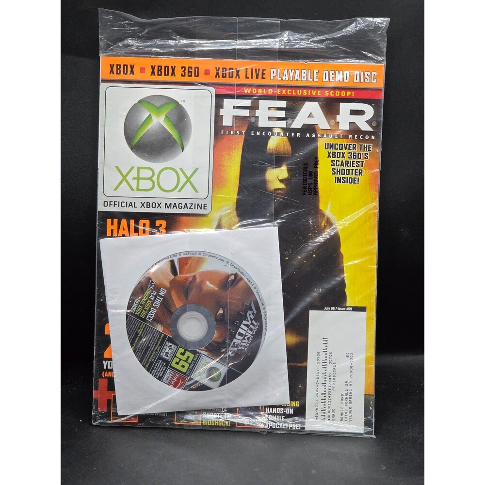 Official Xbox Magazine OXM #59 July 2006 F.E.A.R. Halo 3 Demo Disc New
